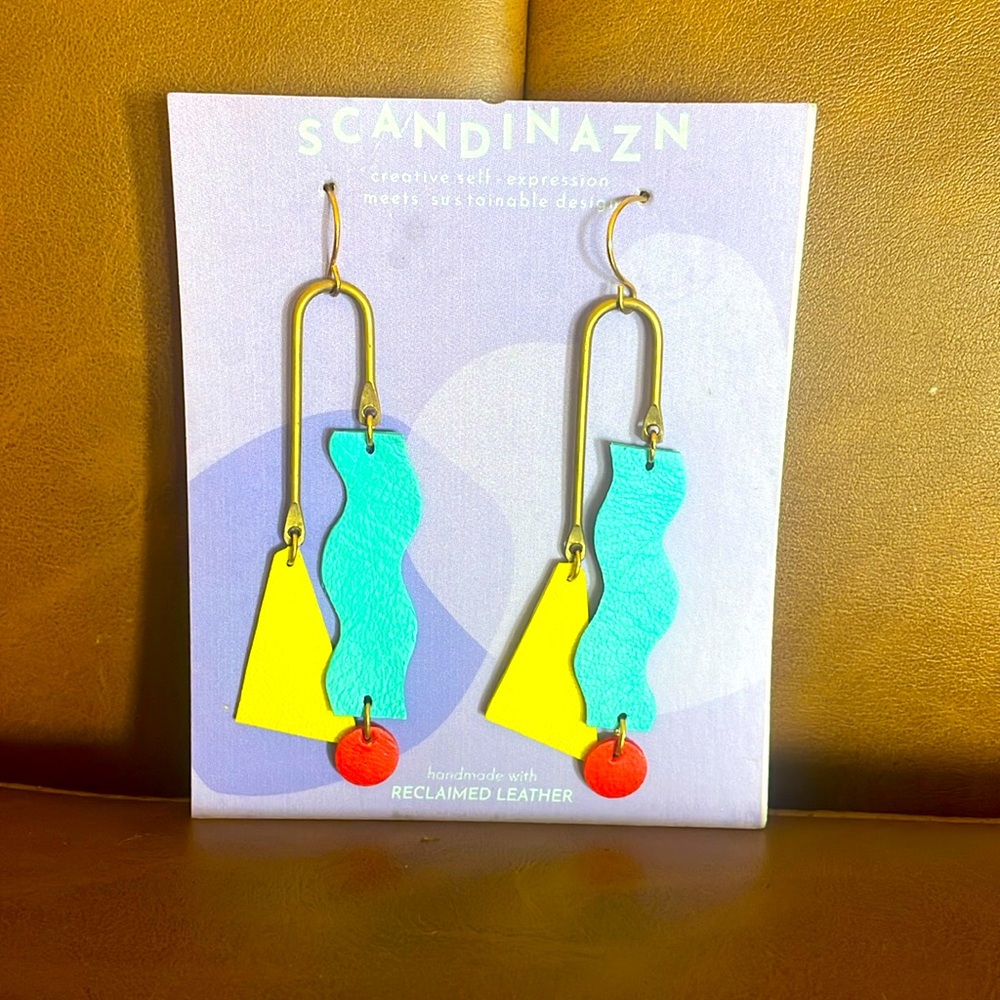 90’s inspired Reclaimed leather earrings